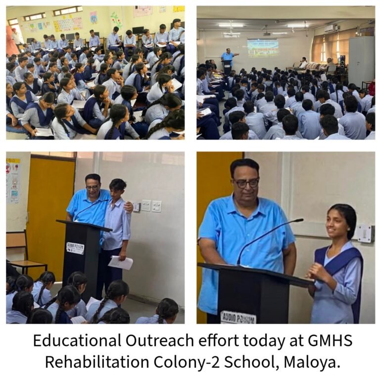 Educational Outreach effort today at GMHS Rehabilitation Colony-2 School, Maloya.